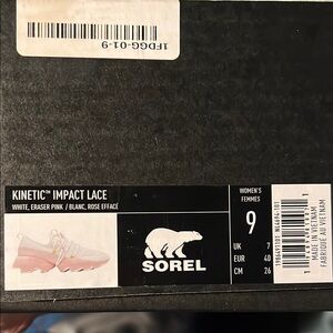 Sorel Kinetic Impact Lace - White and Pink Athletic Shoes